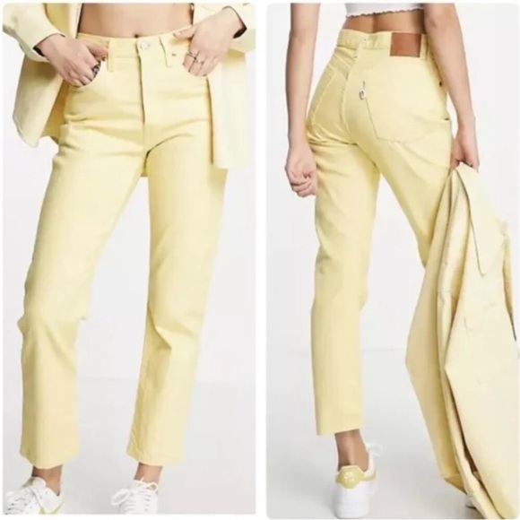 Levi's Denim - Levi's Middy Straight Jeans In Butter Yellow 100% Cotton 31X30 NEW